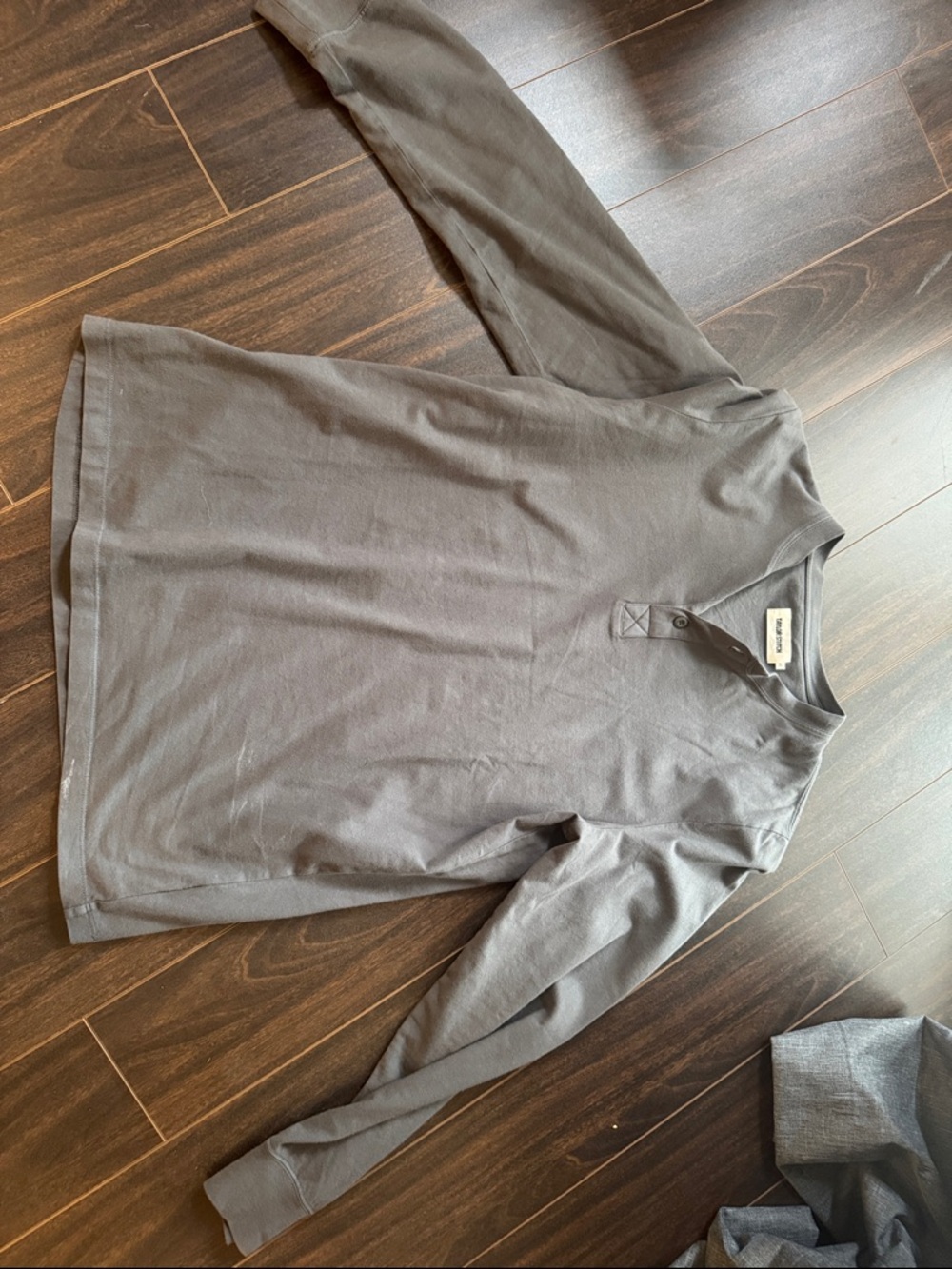 Taylor Stitch Long Sleeve Henley Tee in Charcoal Gray